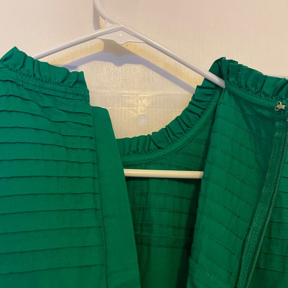 Crown & Ivy NWT green eyelet hem midi  dress Size 6 - Picture 6 of 12